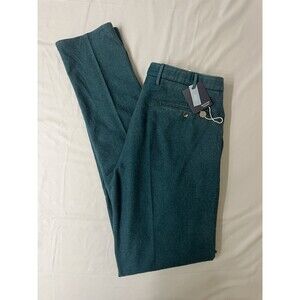 NWT Incotex Slowear Men's 52 US 33 Slim Fit Pattern 30 Wool Trousers Teal